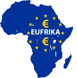 Visafreiheit EUFRIKA_Cartography_of_Africa_Afrika_Europa_EU_Kontinent_silouette_Landkarte_Symbol