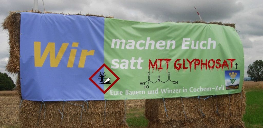 Monsanto schießt sich auf deutsche Aktivisten ein Wir machen Euch satt mit Glyphosat Bauern als Giftboten 200715 modifiziert