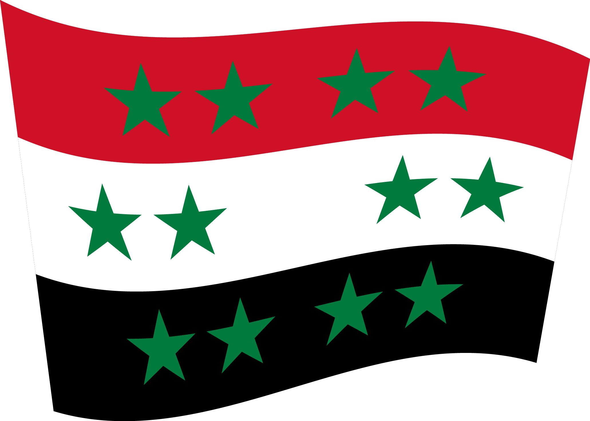 neue syrische flagge mit 12 sternen nach dem krieg und eu anpassung
