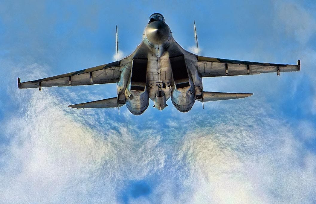 Sukhoi_Su-35S_at_krieg kriegsfestspiele syrien jet flugzeug kampfflieger militaer kraeftemessen