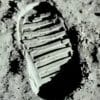 Stiefel Fussabdruck auf dem Mond Mondlandung Showtime grosses Hollywood Kino der sechziger und siebziger Jahre Fake Hoax