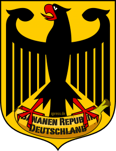 Coat of arms of Germany Bananen Republik Deutschland Adler mit Banane in den Klauen Symbol Verfall 150dpi