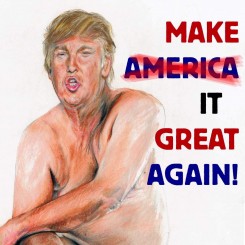 donal trump slogan make america or it great again little naked
