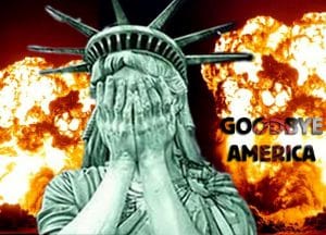 God buy America Liberty hit by lightning flash goodbye amrica god buy the end