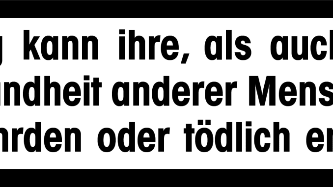 krieg kann ihre als auch die gesundheit anderer menschen gefaehrden oder toedlich enden qpress 01