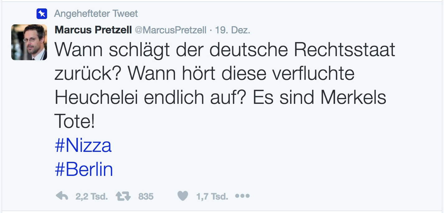 Marcus Pretzell AfD Tweet vom 19 dezember 2016 Bildschirmfoto 2016-12-21 um 16.28.04