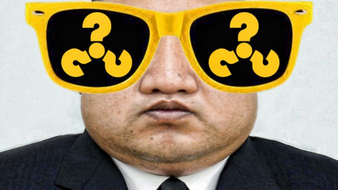 kim jong un strahlend mit sonnenbrille und nuke fagezeichen nordkorea atommacht