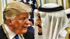 donald trump und salman von saudi arabien tuscheln feindseligkeiten