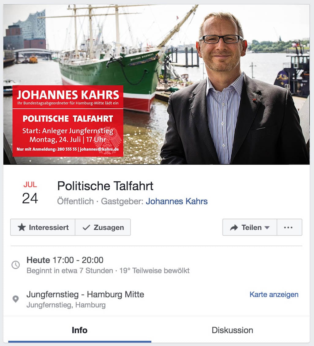 Politische Talfahrt SPD Johannes Kahrs Einladung