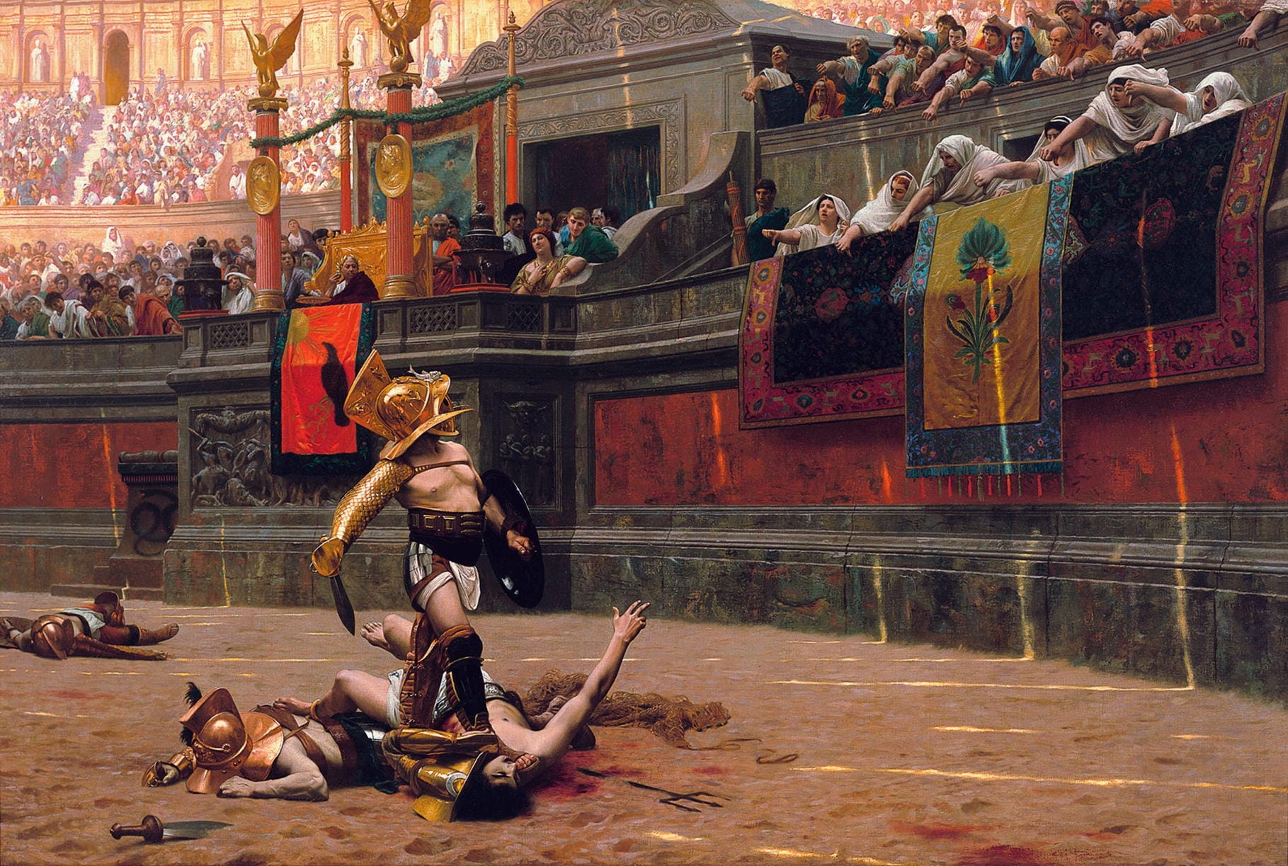 Gladiatoren Rom kampf Antike Wiederholung Herrschaft Leid