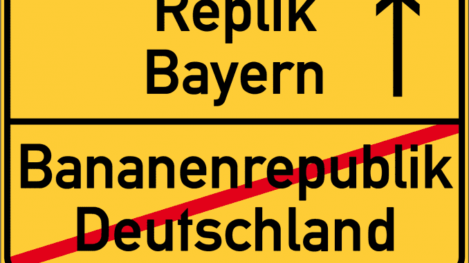 ortsschildbundesrepublikdeutschlandenderepublikbayern