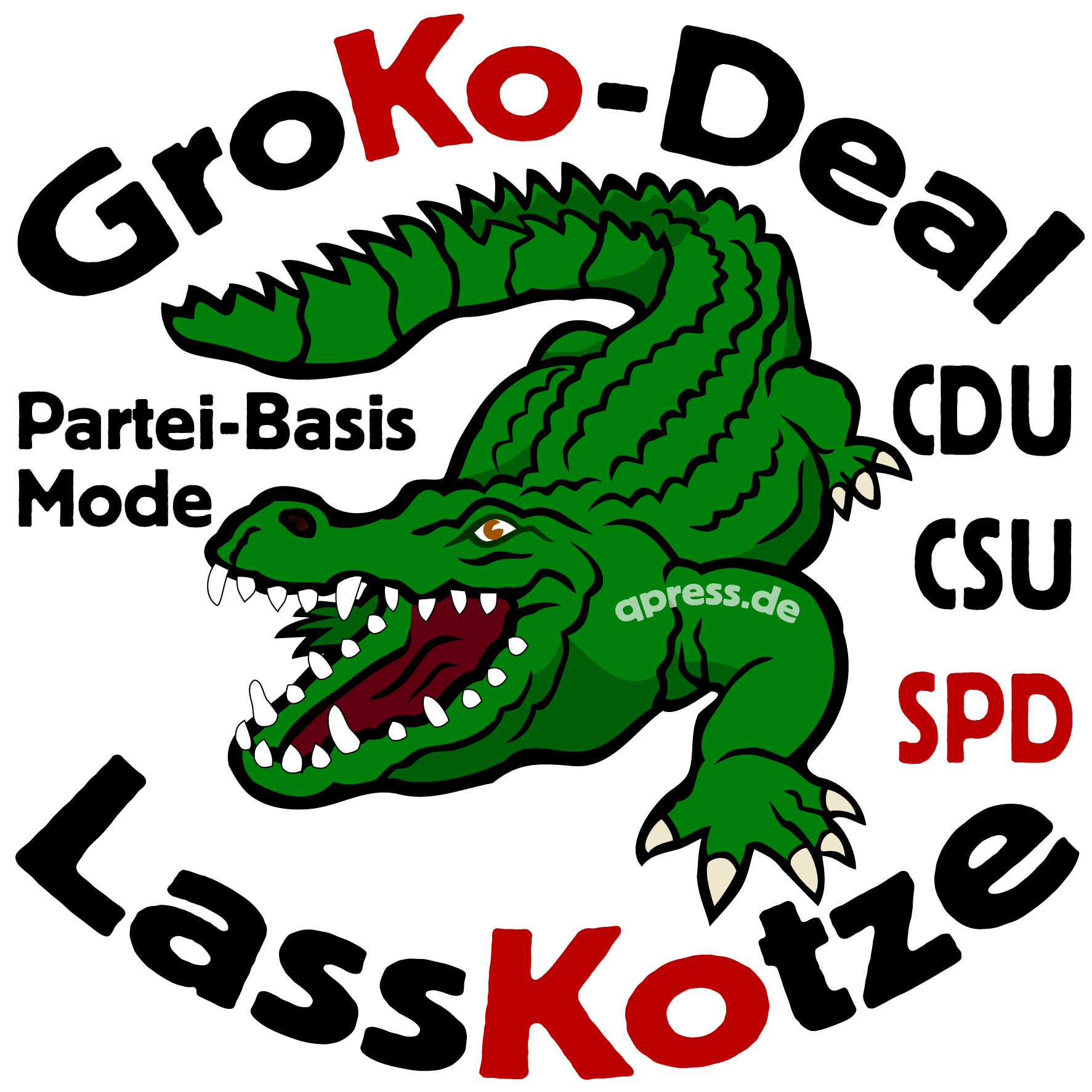 GroKo-Deal LassKotze Partei-Basis Mode CDU CSU SPD qpress