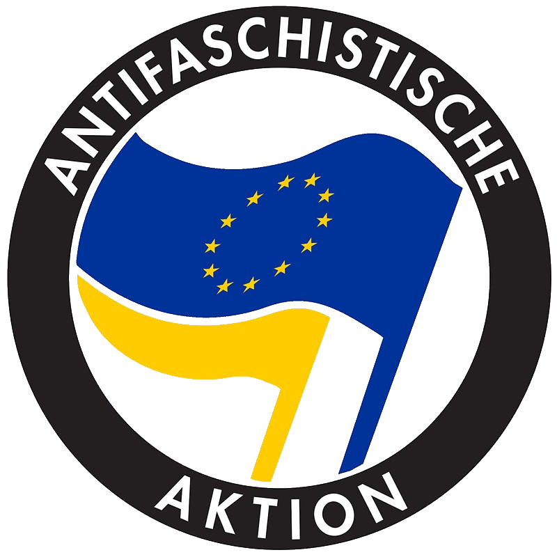 antifaschistische aktion antifa eu flagge blau gelb europaeische union