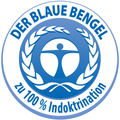 blauer bengel logo zu 100 prozent indoktrination
