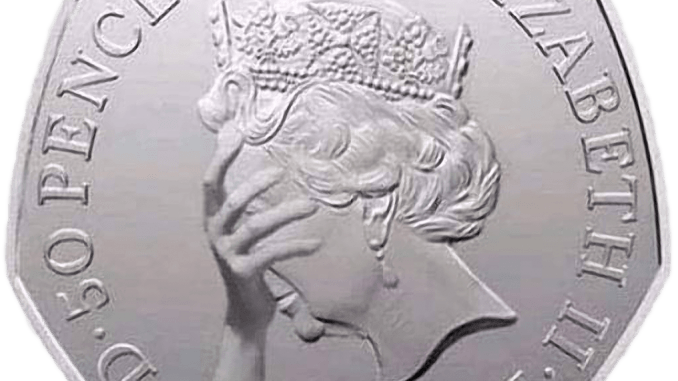 50pence brexit mommorial coin queen elizabeth