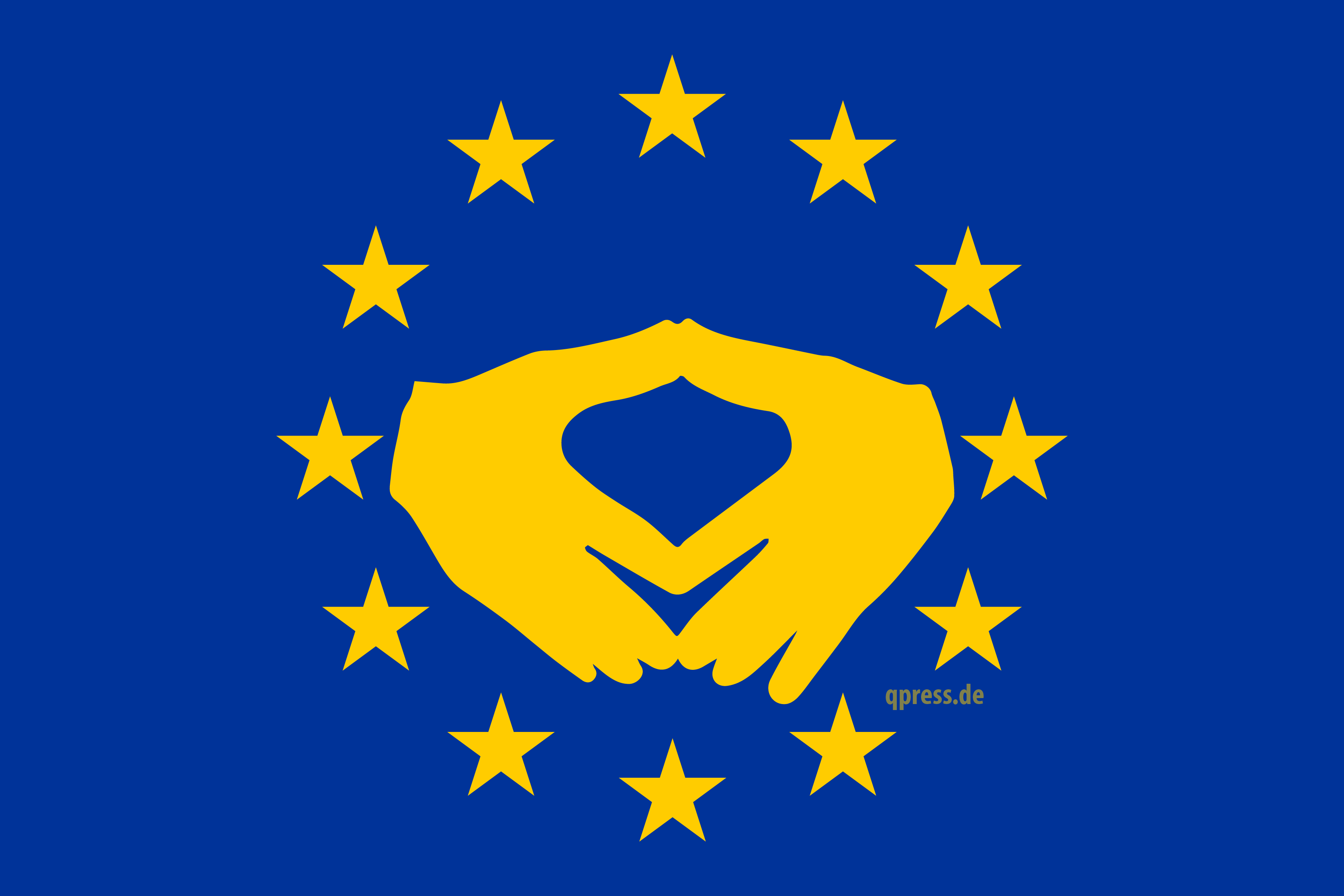 Flag-of-Europe-EU-Flagge-Merkel-Raute-Markenzeichnen-Merkelismus