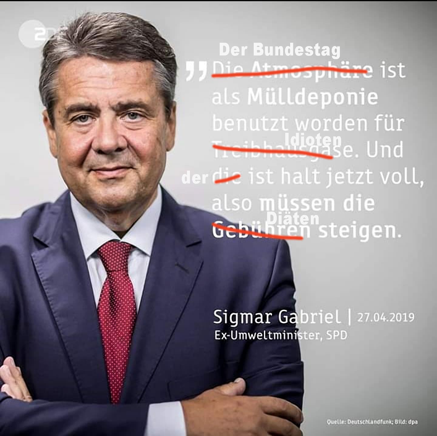 Siegmar Gabriel und ndie Umweltweisheiten zur Muelldeponie Bundestag