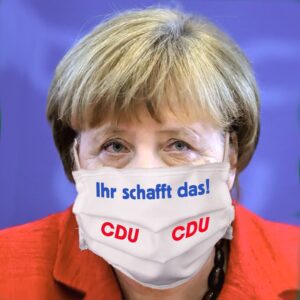 Merkel erstmals mit Maulkorb gesichtet