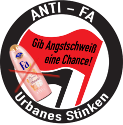 anti fa logo antifaschistische antifantastische gib dem angstschweiss eine chance