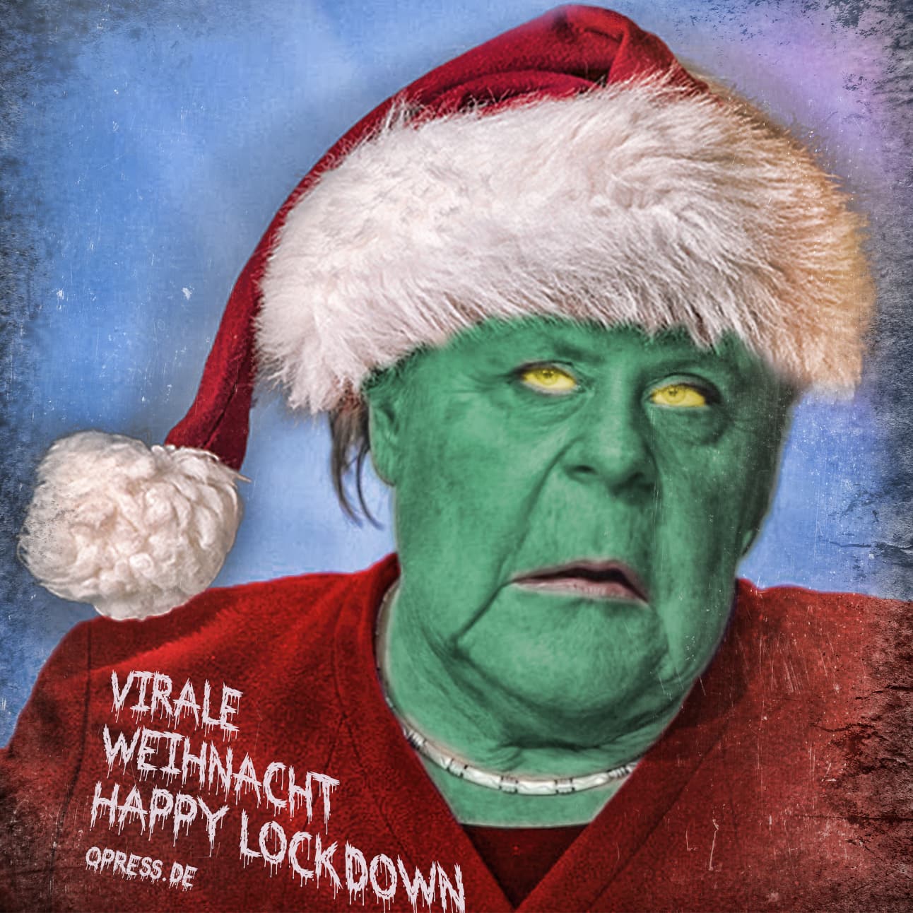 Merkel virale Weihnacht happy lockdown qpress