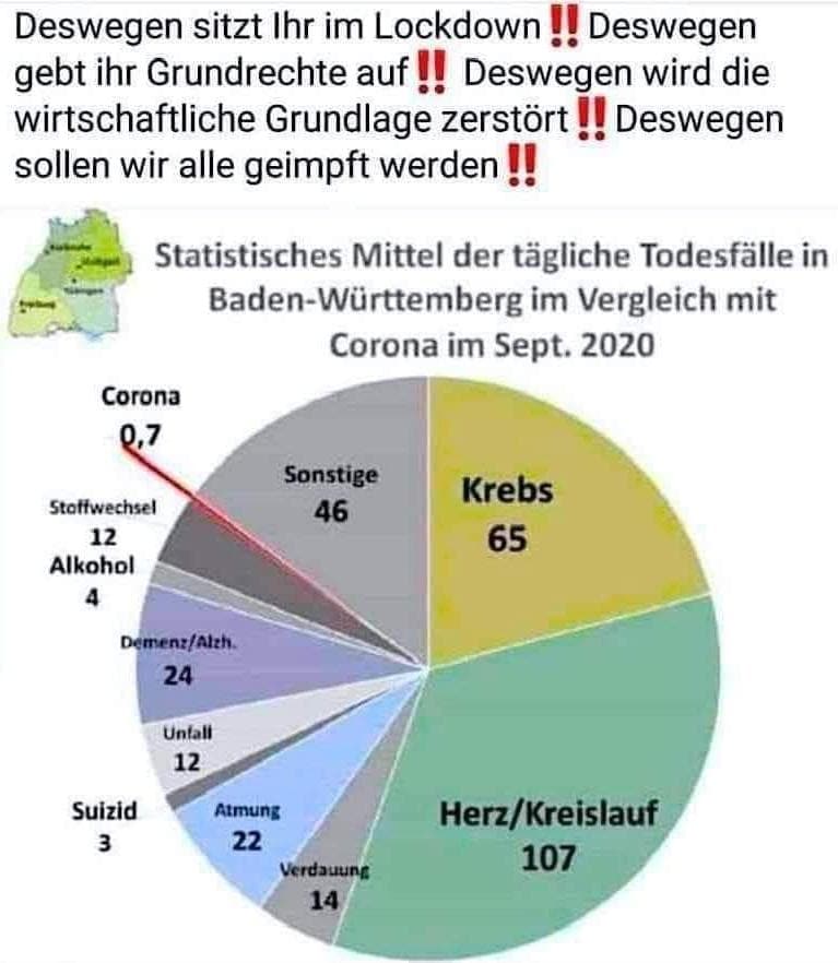 Todesursachen 2020 Baden Wuerttemberg anteilig Prozent Corona