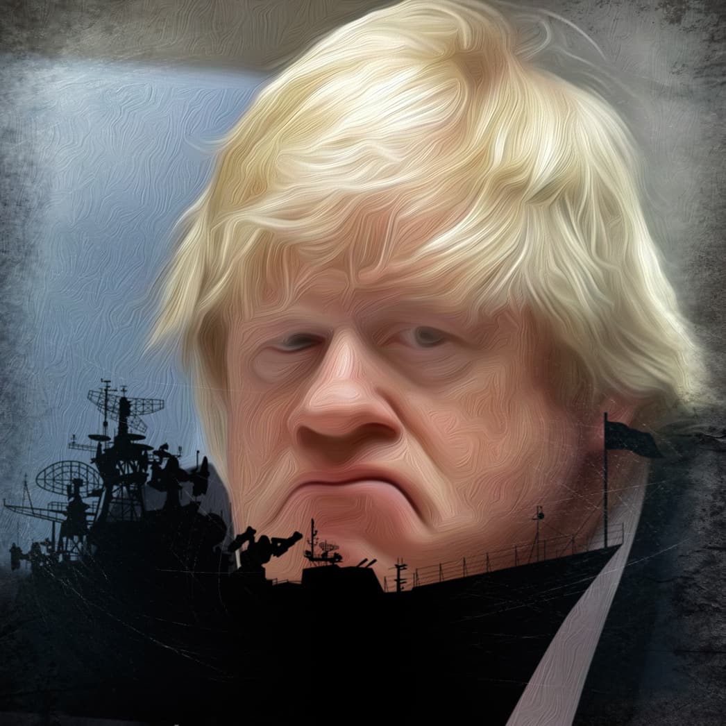 Boris Johnson beim schiffe versenken spiel