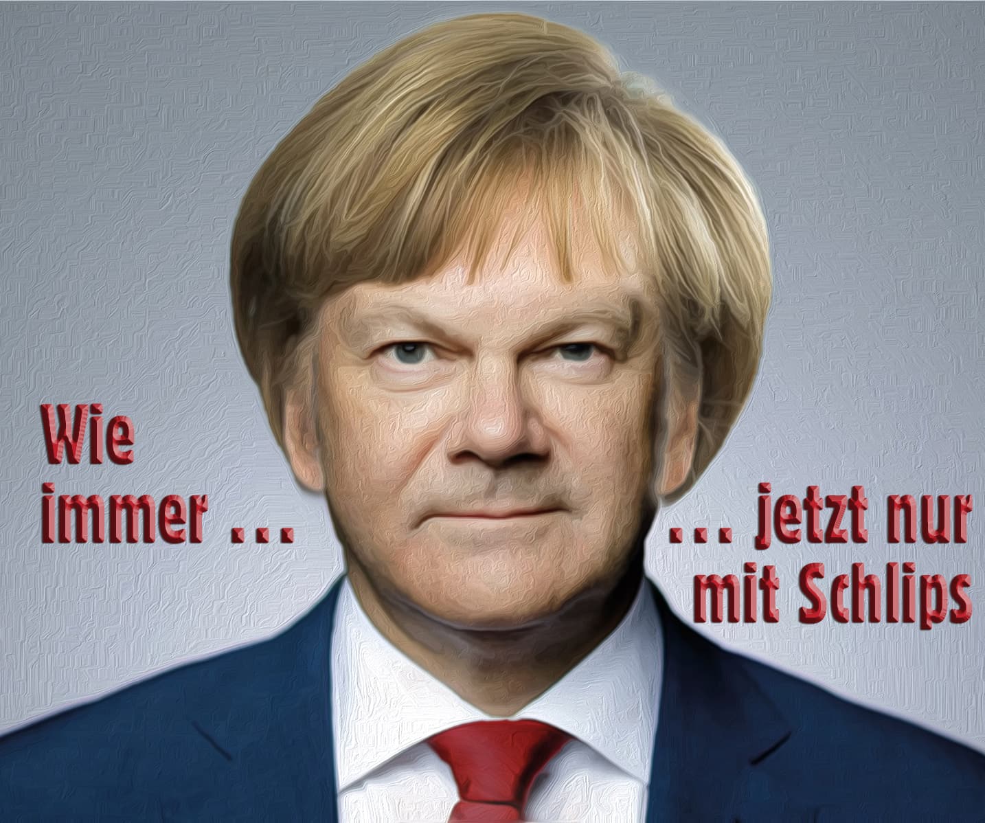 Olaf-Scholz-Merkel-Style-Politik-wie-immer-jetzt-nur-mit-schlips