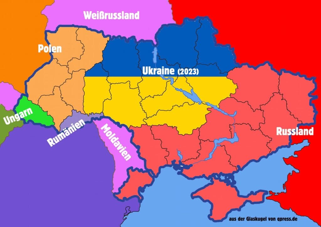 Friedens-Karte der Ukraine nach Nato-Einmarsch