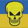 flagge ukraine verstrahlt atom gefahr atom terror