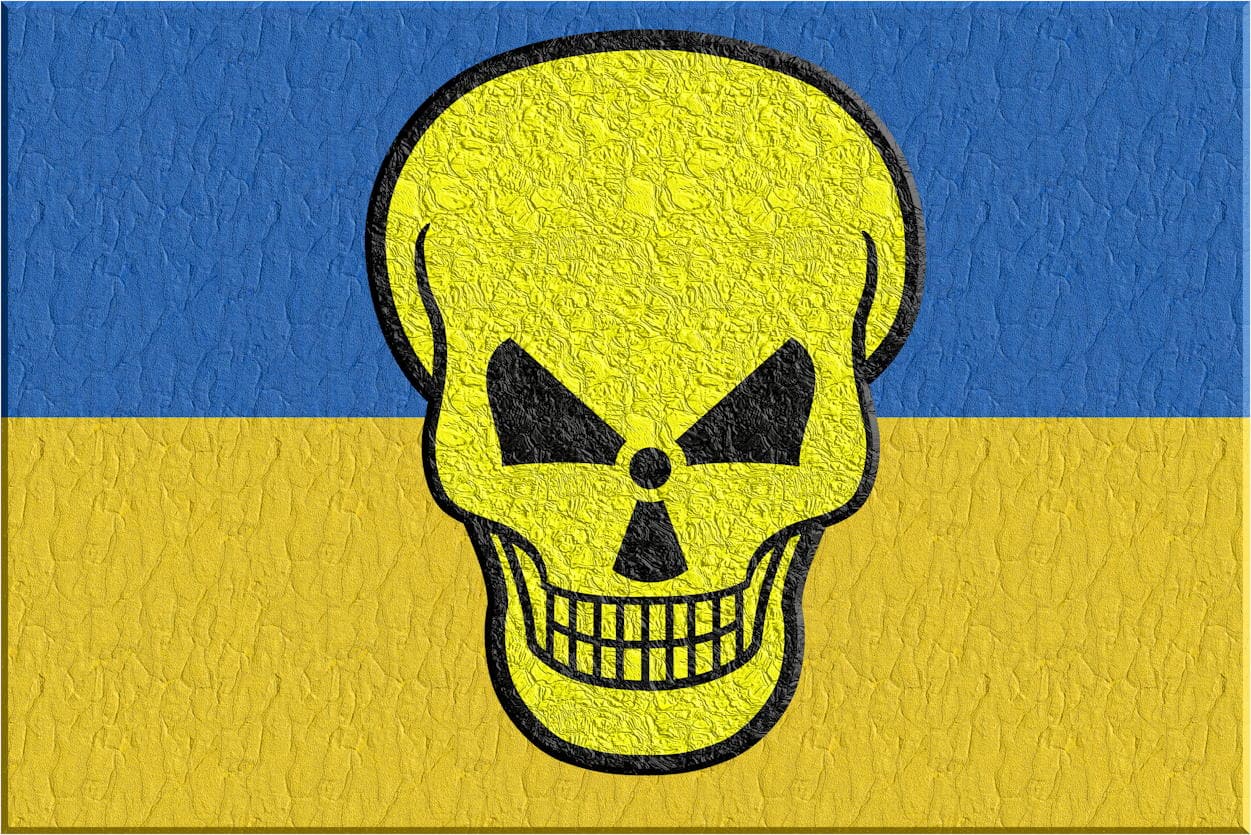 Flagge_Ukraine_verstrahlt_Atom_Gefahr_Atom_Terror