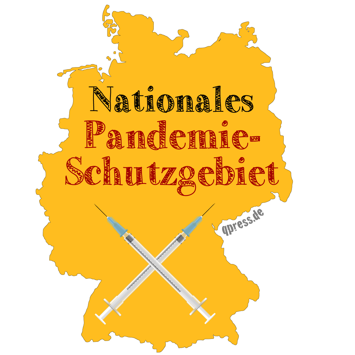 Deutschlandkarte in gruen Pandemie-Schutzgebiet qpress