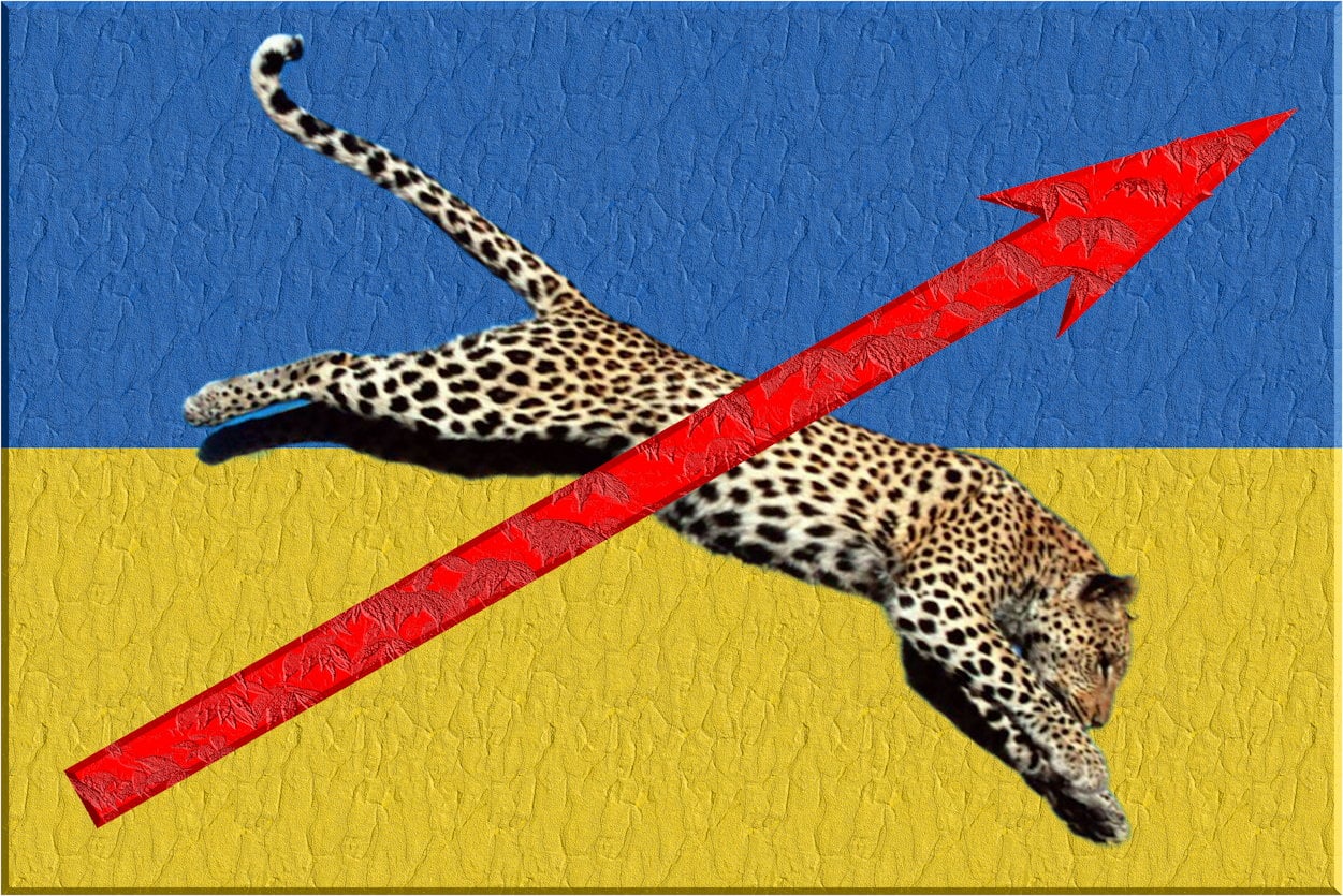 Flagge_Ukraine_Leopard_Aussterben_Grosswildjagd