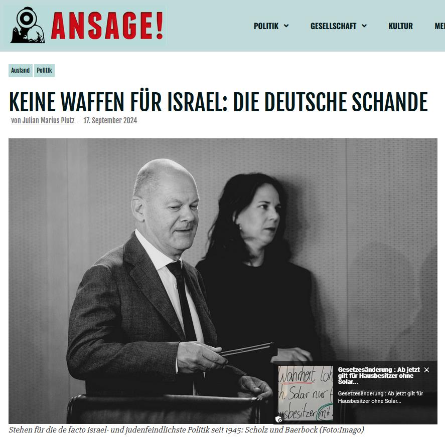 ansage plutz israel waffen medienkritik